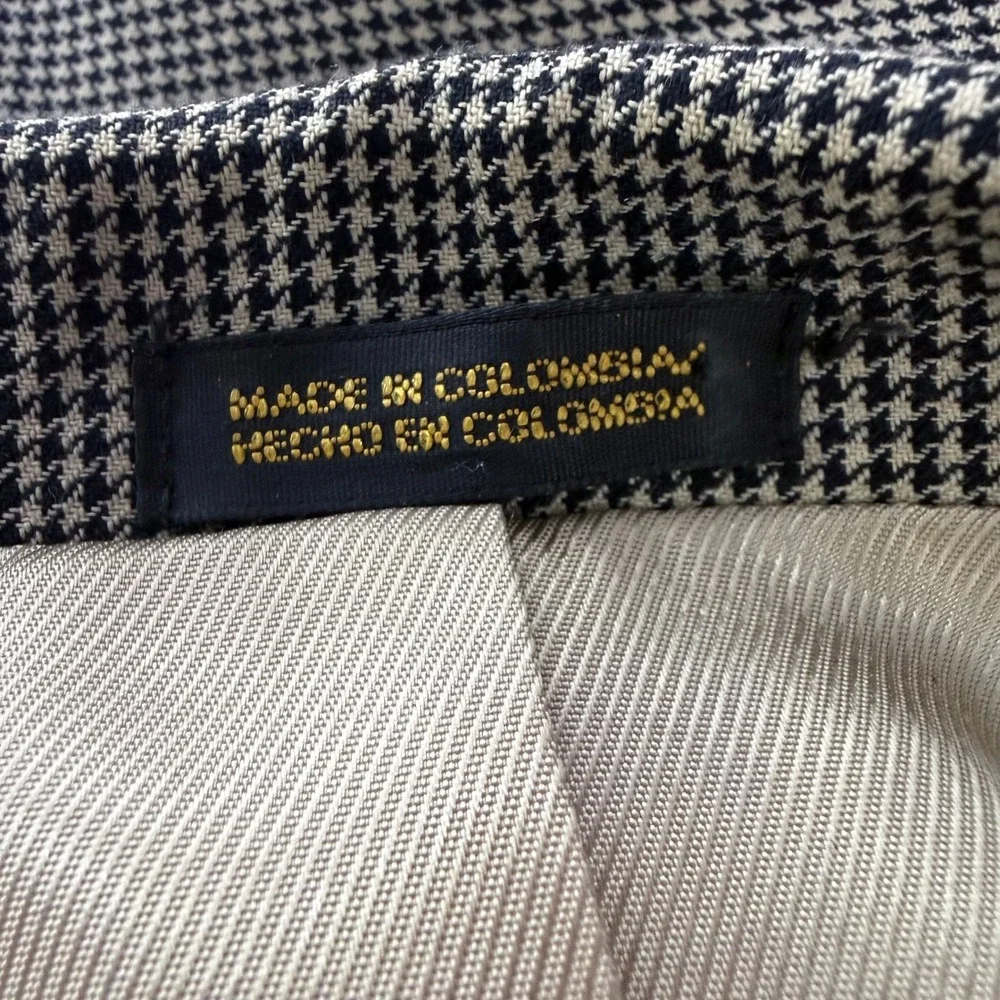 Mens Houndstooth Blazer Sport Coat Jacket‎ Lined Pockets Button Front